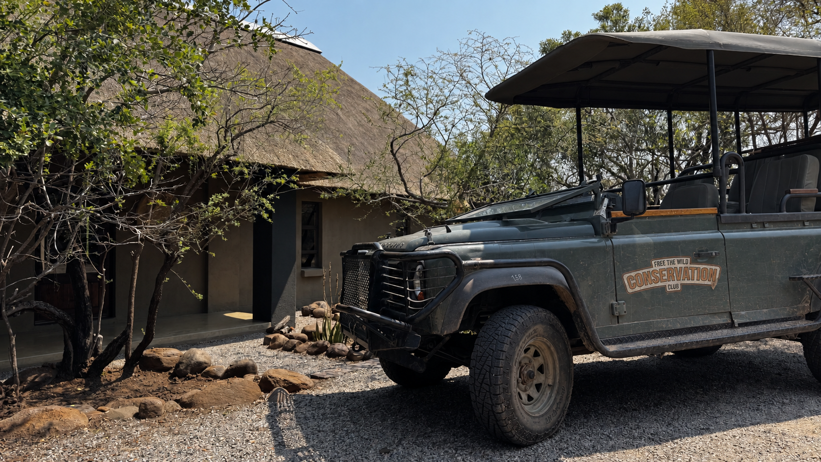 FTWCC safari vehicle at the Free The Wild Conservation Centre in the Greater Kruger
